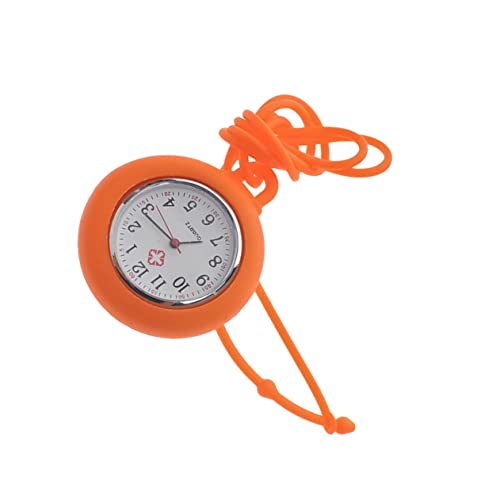 Mikikit 1stück Orange Silikon Nurse Pocket Watch Runde Tragbare Quarzuhr Für Krankenschwestern Und Ärzte Langlebig Und Praktisch Für Medizinischen Alltag von Mikikit