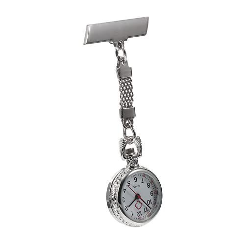 Mikikit 1stück Praktische Taschenuhr Legierung Tragbare Clip-Uhr Für Ärzte Und Pflegekräfte Große Ziffern Für Klare Zeitablesung Einfach Zu Reinigen Und Langlebig von Mikikit