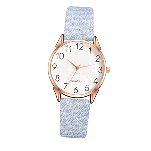 Mikikit 1stück Damen Quarz Armbanduhr Mit Pu Lederarmband Stilvolle Und Bequeme Analog Uhr Für Für Alltag Und Besondere Anlässe Blau von Mikikit