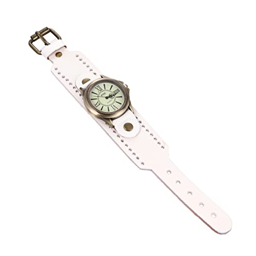 Mikikit Retro Stil Damen Armbanduhr Aus Echtem Material Vintage Quarz Uhr Mit Römischer Anzeige Anpassbares Armband Stilvolle Freizeit Uhr Für Frauen von Mikikit