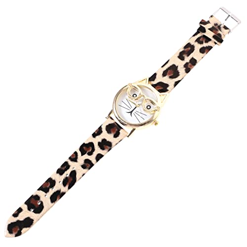 Mikikit Schmuck 1 Muster Design Einzigartige Japanische Entzückende Band Für Kinder Modisch Mit Armbanduhr Leopard Modeuhr- Leoparden Armbanduhr Kawaii Armbanduhr Kinder Armbanduhren von Mikikit