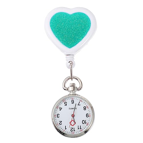 Mikikit 1stk Taschenuhr Hängende Schwesternuhren Einziehbare Krankenschwesteruhren Brust Schmuck Einhorn Brillenetui Dreieckige Schwesterntasche Pflegeuhr Herz Anschauen Glas Kind von Mikikit