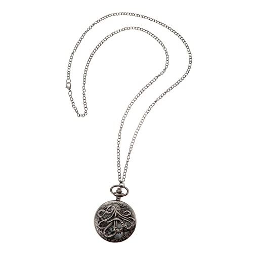 Mikikit Vintage-taschenuhr Für Herren Trendige Herren-Legierung Große Größe Unisex Schwarzes Zifferblatt Modisches Accessoire von Mikikit
