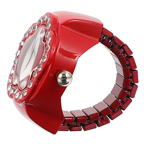 Mikikit 1stk Ringuhr Fingeruhr in Blumenform Diamantuhren Für Herren Ringe Für Männer Uhr Mit Blumenring Männer Ringe Digitaluhren Für Damen Kristall Zinklegierung Mann Beiläufig Damenuhr von Mikikit