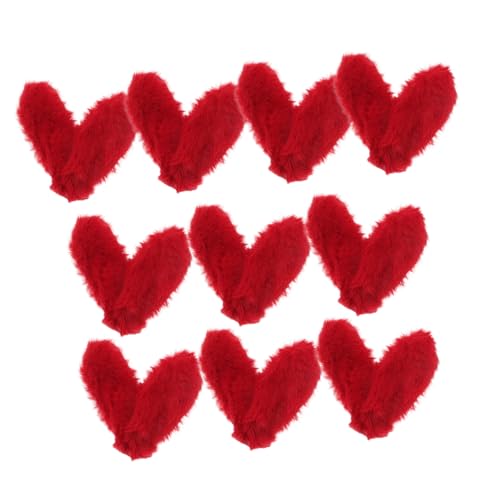 Mikikit 10 Stück Haarschmuck Zu Ostern Haarbrötchenzubehör Hasenohren Masse Tierische Ohren Mädchen Haarzubehör Kinderhaaraccessoires Für Mädchen Plüschhasenohr Brötchenclips Rot Stoff von Mikikit
