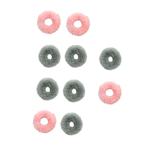 Mikikit 10 Stück Teiliges Plüsch Haargummis Elastische Ponytail Holder für Mädchen Weiches Haltbares Haarzubehör in Mischfarben Bequem und Modisch von Mikikit