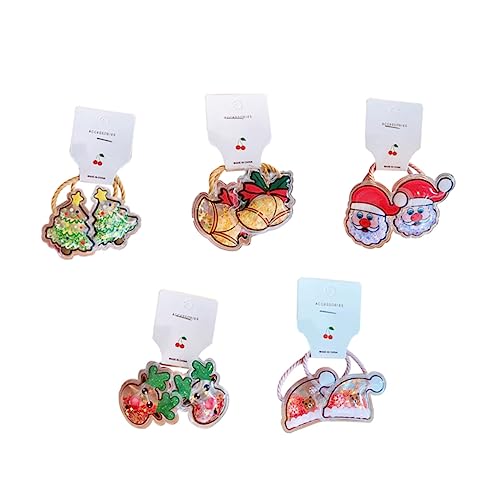 Mikikit 10 Stück Teiliges Xmas Haargummis aus Stoff Elastische Haarschleifen für Mädchen und Frauen Weihnachtliche Party Haarring Rutschfester Haarseil für Dickes und Festliche von Mikikit