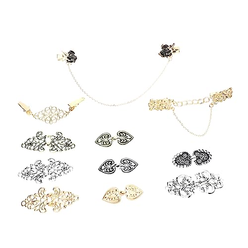 Mikikit 11 Stück Retro Cardigan Clip Teilig Metallblumenbrosche Vintage Strickjackenclip für Pullover Schal Vielseitig für Kleidung Taschen Langlebig und Modisch für Damen von Mikikit