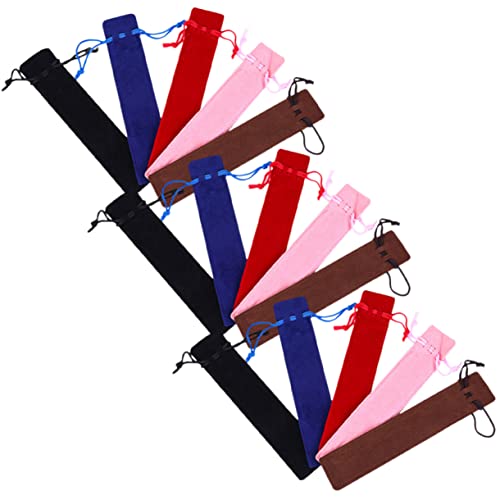 Mikikit 15Stücke Teiliges Stiftbeutel aus Weichem Doppelseitigem Fleece Kordelzug Vielseitig Einsetzbar für Schule und Mikikit 15Stücke Teiliges Stiftbeutel aus Weichem Doppelseitigem Fleece Kordelzug Vielseitig Einsetzbar für Schule und von Mikikit