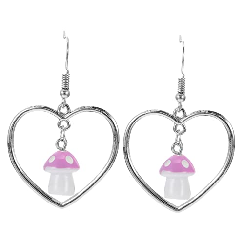 Mikikit 1Paar Herzförmige Pilzohrringe für Damen Süße Dekorative Ohrringe Hochwertigem Material Valentinstag Verschiedene Anlässe Outfits Mikikit 1Paar Herzförmige Pilzohrringe für Damen Süße Dekorative Ohrringe Hochwertigem Material Valentinstag Verschiedene Anlässe Outfits von Mikikit