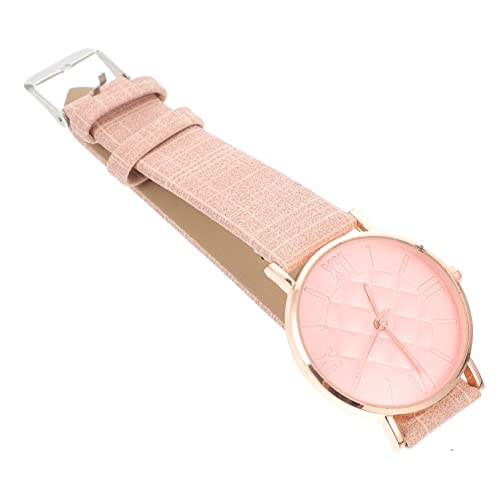 Mikikit 1stk Damenuhr Uhr Mit Gestreiftem Armband Kristalluhr Dame Modeuhr Uhr Mit Diamantzifferblatt Dame Dekor Uhr Dekorative Rosa Uhr Damengeschenke Schmuck Fein Fräulein Metall von Mikikit