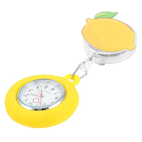 Mikikit Kreative Krankenschwester Brust Uhr Mit Karabiner Leuchtende Taschenuhr Für Ärzte Und Krankenschwestern Einziehbare Zitronen Taschenuhr 75mm Elegant Und Praktisch von Mikikit
