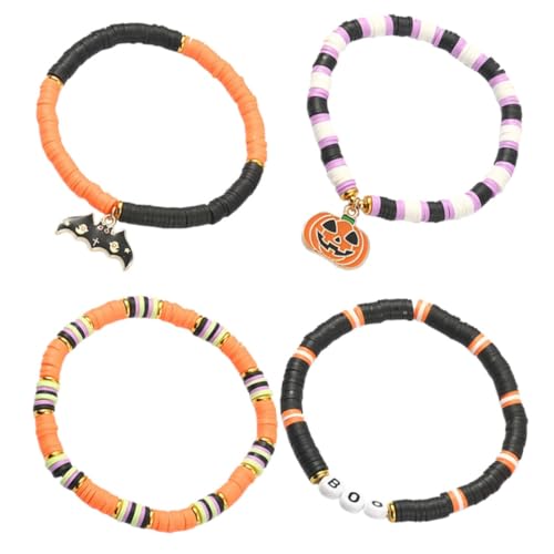 Mikikit 1Satz Halloween Themen Armbänder Polymer Elastisches Damen Armbandschmuck für Partys Stilvolle Accessoires Mikikit 1Satz Halloween Themen Armbänder Polymer Elastisches Damen Armbandschmuck für Partys Stilvolle Accessoires von Mikikit