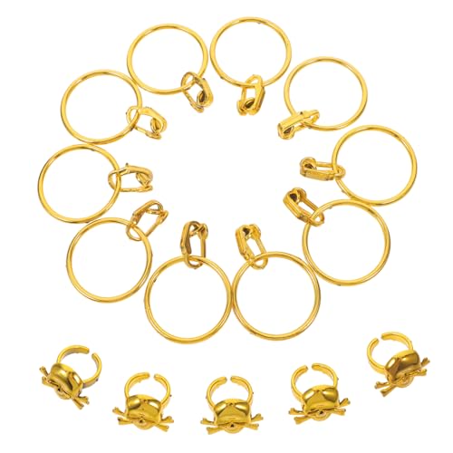 Mikikit 1Satz Piraten Ohrringe und Ringe Teiliges Halloween Zubehör mit Design Kostümpartys und Gruselige Dekorationen für Spaß mit Freunden und Familie von Mikikit