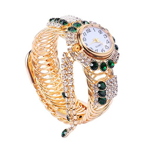 Mikikit 1stück Armbanduhr Für Damen Kreative Legierungs-Armbanduhr Mit Glänzendem Quarzwerk Grün Für Alltag Und Besondere Anlässe Langlebig Und von Mikikit