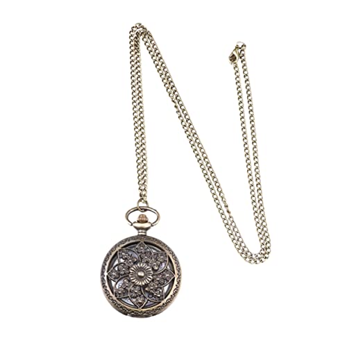 Mikikit Retro Quarz Taschenuhr Aus Zinklegierung Mit Kette Vintage Design Mechanische Uhr Für Damen Und Herren Klassisches Für Besondere Anlässe von Mikikit