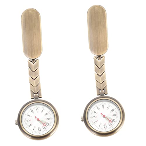 Mikikit 2 Krankenschwestern Uhrenbrosche Clip Digitaluhr Batterie Stift Tragbar Mit Kupfer Bronze Mehrzweck Weihnachten Für Legierung von Mikikit