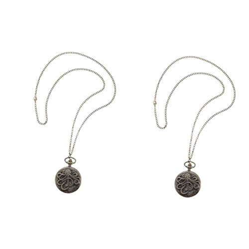 Mikikit 2 Stück Unisex Vintage Taschenuhr Quarzwerk Herren Damen Zinklegierung Für Arbeit Oder Freizeit von Mikikit