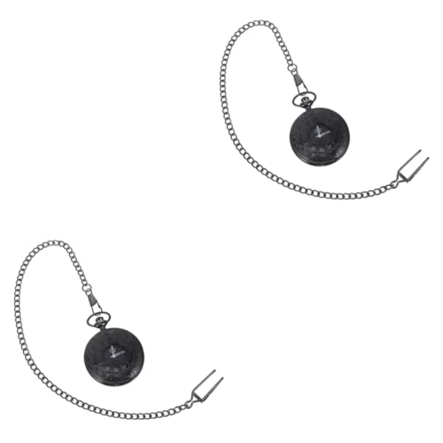 Mikikit 2 STK Taschenuhren Für Herren Mechanisch Uhr Mit Dual-Display-zifferblatt Vintage Taschenuhr Mit Kette Herren Digitaluhr Uhr Mit Römischen Ziffern Römische Zahlen Wählen Damen Gurt von Mikikit