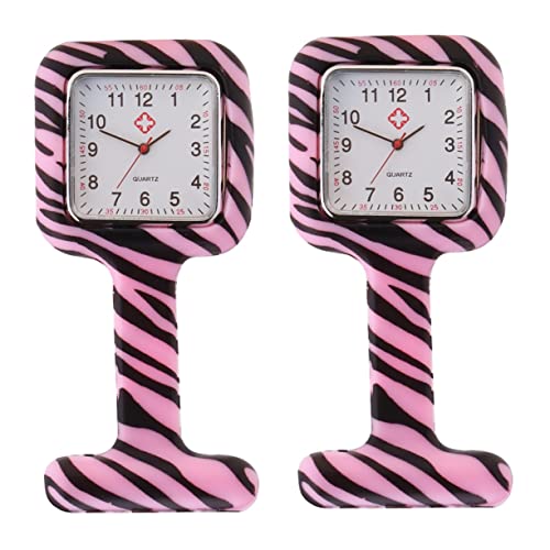 Mikikit 2 STK Damenuhren Denim-Taillengürtel bambusarmbänder für Damen Mädchen betrachten Modeuhren für Damen Clipuhr aus Silikon taschenuhr Krankenschwester Uhr medizinisch Brustuhr von Mikikit