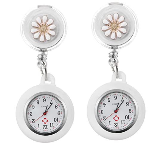 Mikikit Taschenuhr 2 Stück Anstecknadel Brust Clip- Stethoskop Ärzte Pflege Hängend Krankenpflege Mode Abzeichen Neuheit Tasche Gesundheit Mit Einziehbarem Anhänger Für Zweite von Mikikit