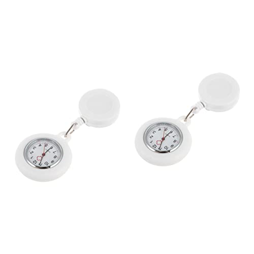 Mikikit 2stücke Unisex Uhr Mit Clip Einziehbare Taschenuhr Für Pflegekräfte Hygienisch Und Leicht Für Ärzte Und Zeitmessung Im Alltag von Mikikit