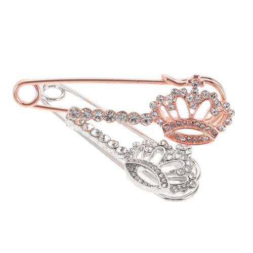 Mikikit 2 Stück Broschennadeln mit Sicherheitsnadeln für Cardigans und Schals Dekorative Schmucknadeln in Roségold Weißk Stilvolle Anstecknadeln für Kleidung und Festliche Anlässe von Mikikit