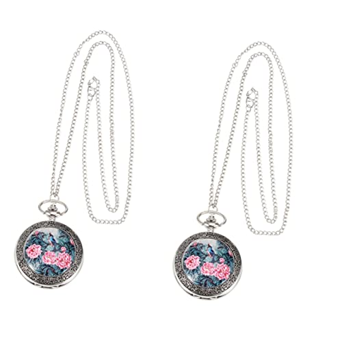 Mikikit 2 Stücke Retro Vintage Taschenuhr Personalisierte Mode Uhr Dekorative Für Männer Frauen von Mikikit