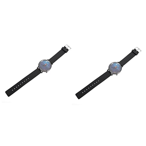 Mikikit Uhren 2 Stück Digital Student Vintage Geschenk Schwarz Universal Motto Halloween Armbanduhr Teenager Geist Kürbis Festival Gothic Gefälligkeiten Uhr Verstellbare Unisex von Mikikit