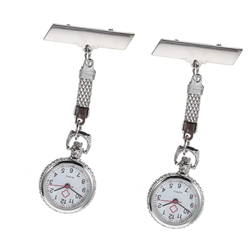 Mikikit 2stücke Fob Uhr Mit Clip Und Praktische Schwesternuhr Für Pflegekräfte Ärzte Und Studenten Einfache Handhabung Großes Für Klare Ablesbarkeit Für Arbeitsalltag von Mikikit