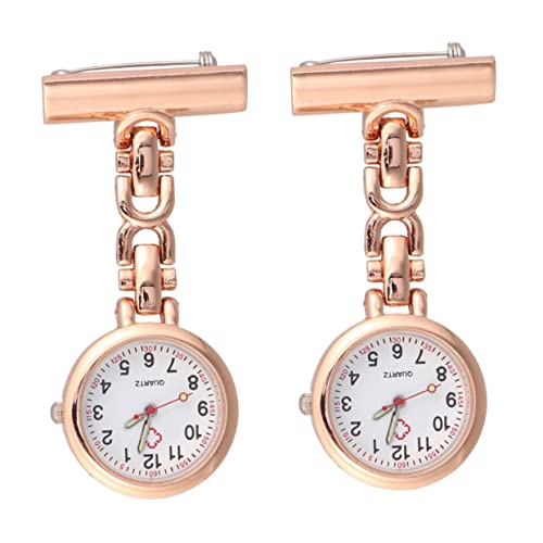 Mikikit 2 Stück Tragbare Taschenuhr Uhr Brosche Uhr Mit Anstecknadel Clip Taschenuhr Für Krankenschwestern Zubehör von Mikikit