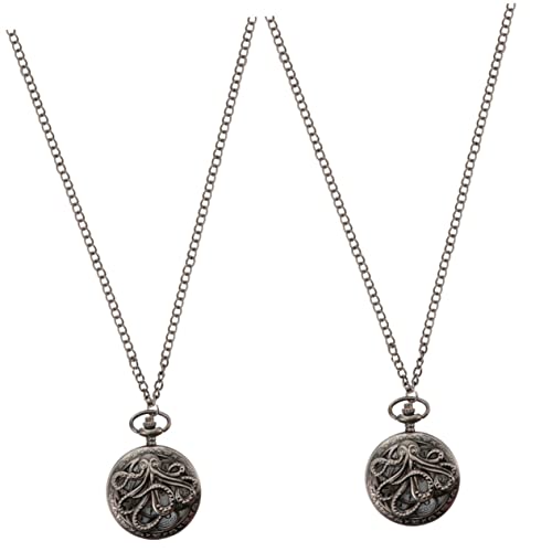 Mikikit 2 Stück Unisex-taschenuhr Für Männer Und Frauen Vintage-quarzuhr Zinklegierung Modisches Accessoire von Mikikit