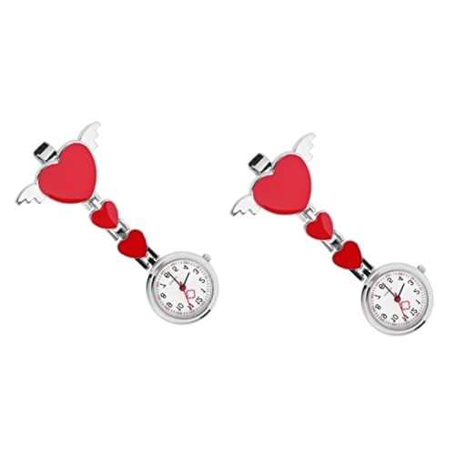 Mikikit Schwesternuhr 2st Ansteckuhr Tragbare Taschenuhr Hängende Uhr Hängende Taschenuhr Abzeichen Uhr Klassische Taschenuhr Pflege Taschenuhr Uhr Mit Silikonhülle Pflegeclip Mode von Mikikit