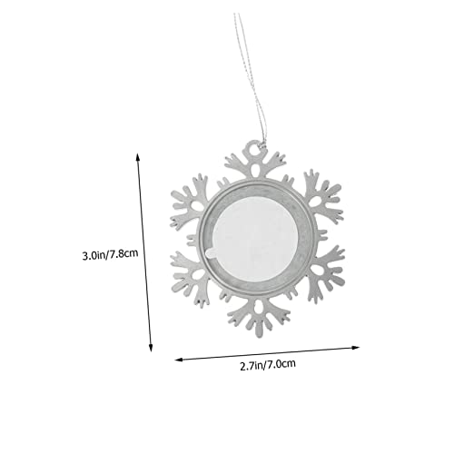 Mikikit 2 Stück Metall Schneeflocken Anhänger DIY Fotoanhänger Weihnachtsdeko Silber Leichter Schmuckanhänger Personalisierbar als Weihnachts oder Geburtstagsgeschenk von Mikikit