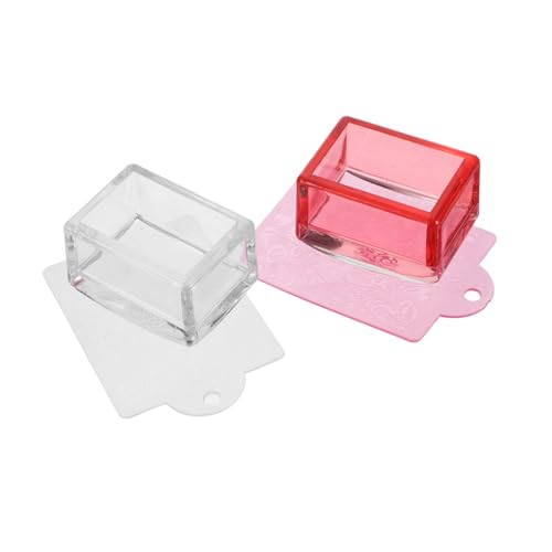 Mikikit 2 Stück Nagelstempel Nagelstanzzubehör Nagel Siegel Stempel Klarer Nagelstamper Französisches Spitzenwerkzeug Tools für Nageldekoration transparenter Nagel -Stamper Plastik von Mikikit