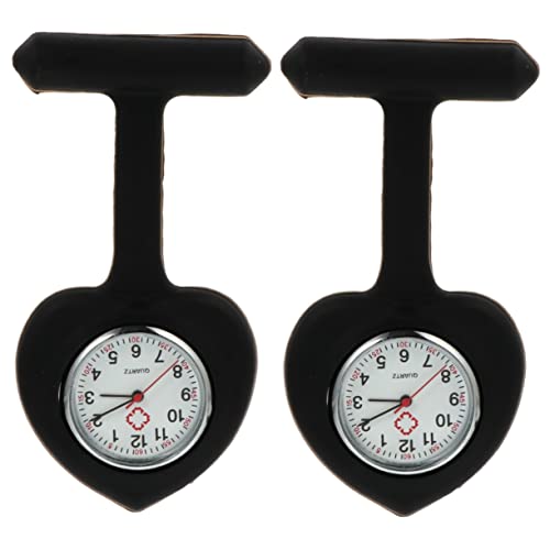 Mikikit 2 Stück Herzform Einziehbare Uhr Praktische Krankenpflegeuhr Für Krankenhauspersonal von Mikikit