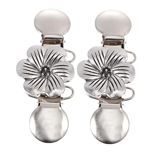 Mikikit 2 Stück Retro Cardigan Clips Emptied Collar Buckles aus Langlebiger Legierung Vielseitige Shawl Clips für Frauen Stilvolle Vintage Kleidung Accessoires für Pullover Jacken Kleider von Mikikit