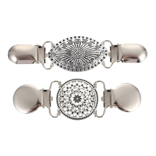 Mikikit 2 Stück Retro Cardigan Kragenspangen für Damen Vintage Strickjacken Clips Festhaltende Schal und Pullover Clips für Kleidung Geeignet für Hochzeit Arbeit und Alltag von Mikikit