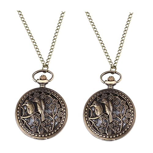Mikikit 2 Stück Retro-taschenuhr Mit Kette Quarzuhr Zinklegierung Exquisite Details Für Den Täglichen Gebrauch von Mikikit