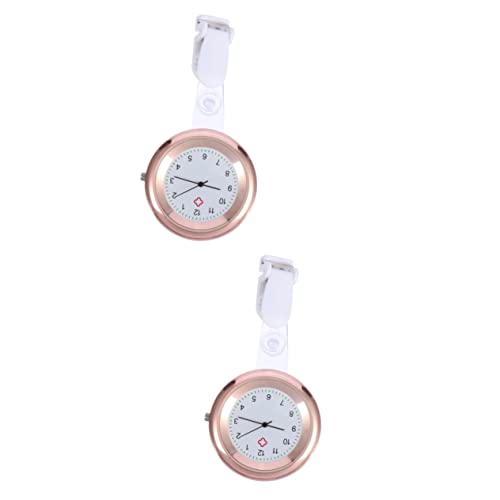 Mikikit 2 Stück Rose Väter Aluminium Clip-On Uhren Cover Uhr Clip- Nursen Bewegung Dame Schlüsselanhänger Uhr- Weihnachten Graduierung Brosche Hand Für Kreative von Mikikit