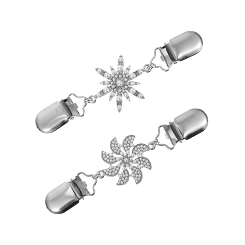 Mikikit 2 Stück Strickjacken Clips Perlen und Strass Pullover Dekoration Praktisch zum Befestigen und Stylen von Cardigans und Schals von Mikikit