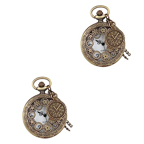 Mikikit 2 Stück Mini-taschenuhr Vintage-taschenuhr Halskettenuhr Für Männer Und Frauen von Mikikit