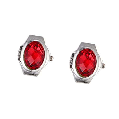 Mikikit 2stücke Spezielle Ovaluhr Finger Uhr Für Und Rote Design Armbanduhr Mit Elastischem Band Modisches Accessoire Für von Mikikit