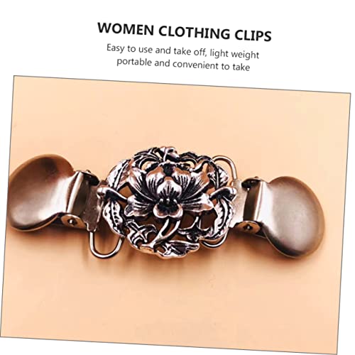 Mikikit 2 Stück Vintage Damen Broschen Clips Blumendesign Cardigan Clips für Strickjacken und Schals Praktische Kleidungsklammern zum Fixieren von Pullovern Schals und Blusen Leicht und von Mikikit