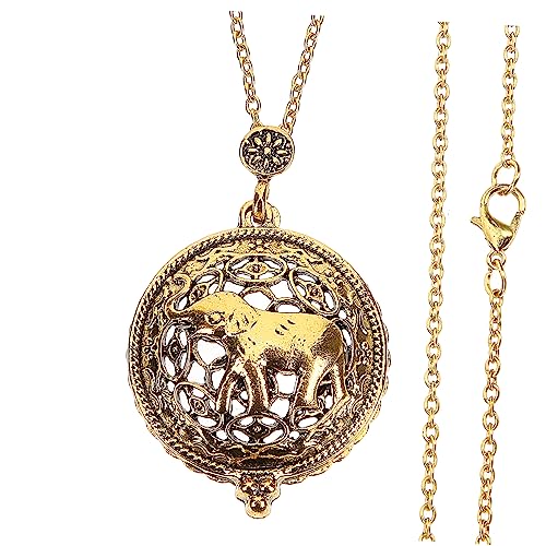 Mikikit 2 Stück Vintage Lange Halskette mit Anhänger und Vergrößerndem Strickpullover Kette Teiliges für Damen und Stilvolles Schmuckstück von Mikikit