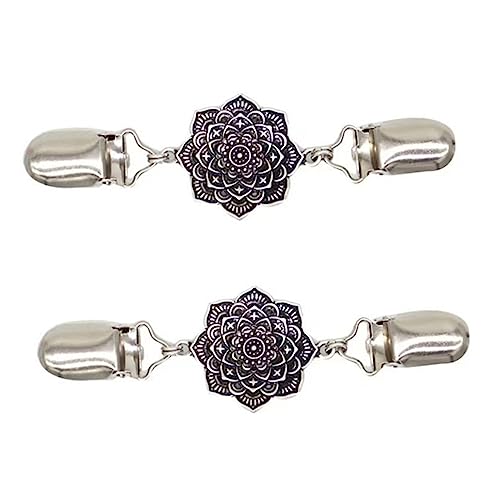 Mikikit 2 Stück Vintage Metalllegierung Sweater Collar Clip Teiliges Retro Strickjacke Brosche Eleganter Schalclip für Damen Langlebig und Hautfreundlich Vielseitig für Feiern und Alltag von Mikikit