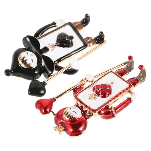 Mikikit 2 Stück Vintage Soldaten Broschen Rot Schwarz Dekorative Anstecknadeln aus Langlebiger Legierung Poliert Vielseitig Kombinierbar für Kleidung Jacken Taschen Weihnachtsaccessoires von Mikikit