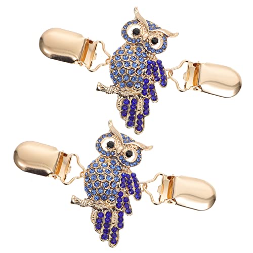 Mikikit 2 Stück Vintage Strickjacken Clips mit Eulenmotiv Dekorative Schal und Hemdspangen Vielseitige Cardigan Schließe für Damen Eleganter Umhang Verschluss für Alltag und Festliche von Mikikit