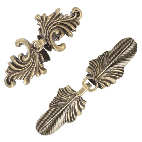 Mikikit 2 Stück Vintage Sweater Shawl Clips mit Eleganten Blumen und Federdesigns Praktische Cardigan Broschen für Damen Vielseitige Strickjackenverschluss Deko Leicht und Robust für von Mikikit