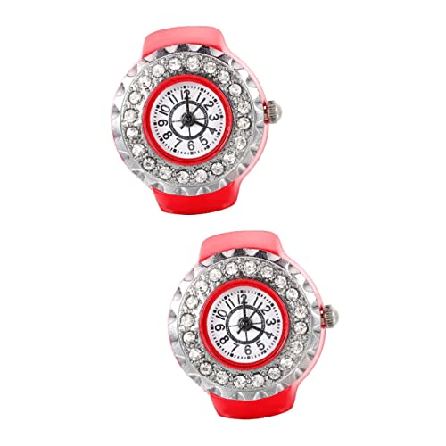 Mikikit 2 Stück Vintage-Uhr Mit Strass-fingeruhr Kreative Herrenuhr Als Geburtstags- Oder Abschlussgeschenk von Mikikit